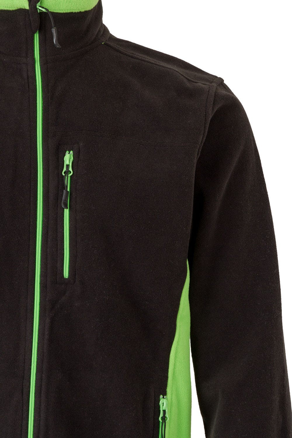 201504.CHAQUETA POLAR BICOLOR NEGRO/VERDE LIMA 2XL