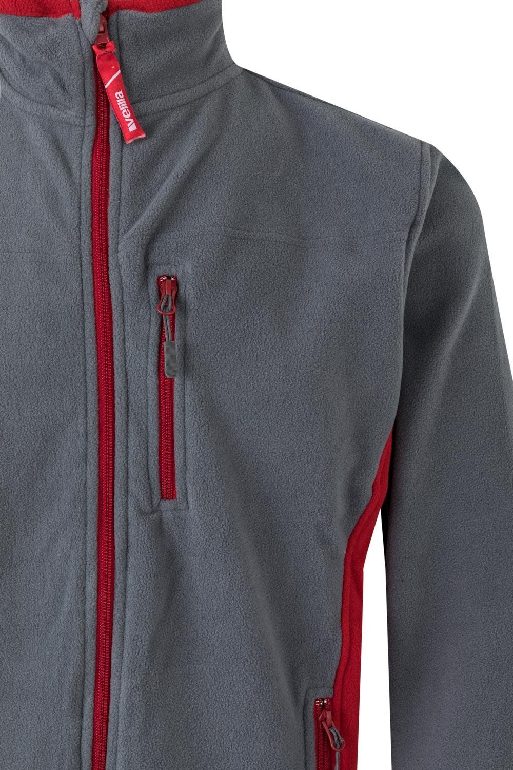 201504.CHAQUETA POLAR BICOLOR GRIS/ROJO 2XL