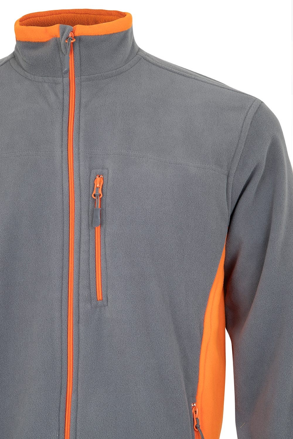 201504.CHAQUETA POLAR BICOLOR GRIS/NARANJA 2XL