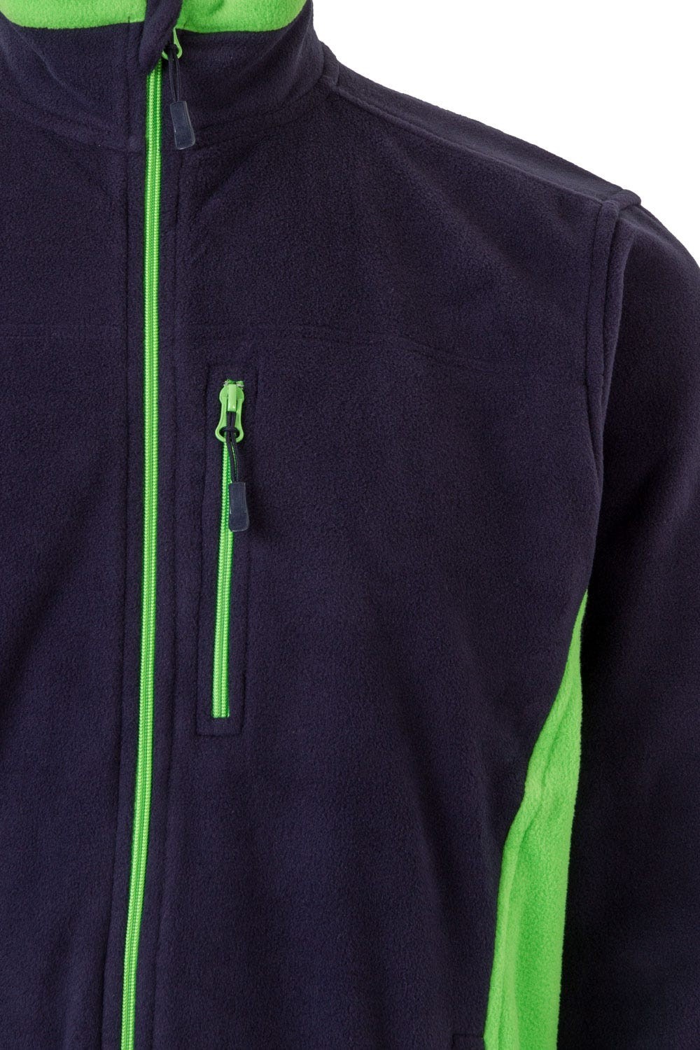 201504.CHAQUETA POLAR BICOLOR AZUL NAVY/VERDE LIMA 2XL