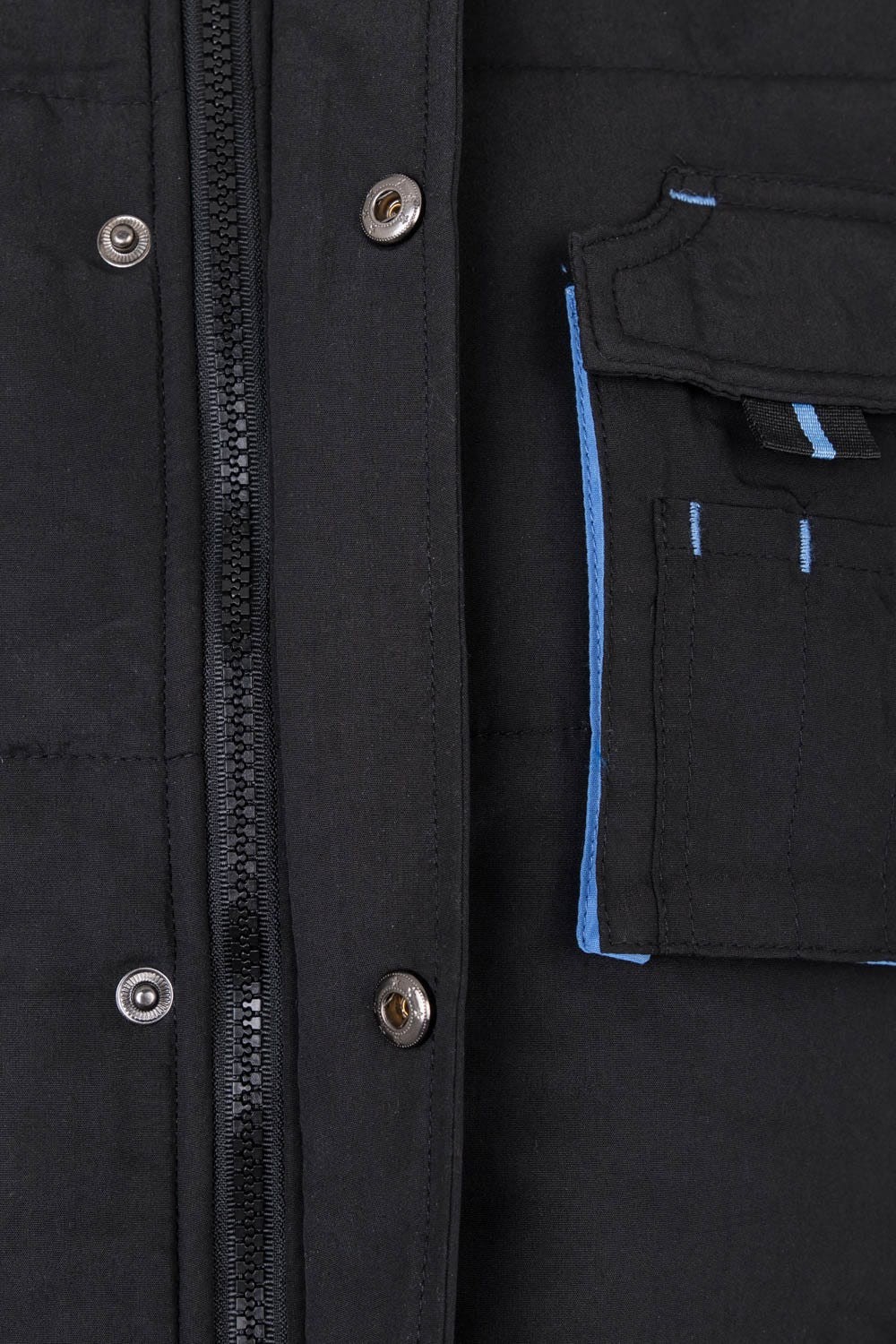 205902.CHALECO ACOLCHADO BICOLOR NEGRO/CELESTE 2XL