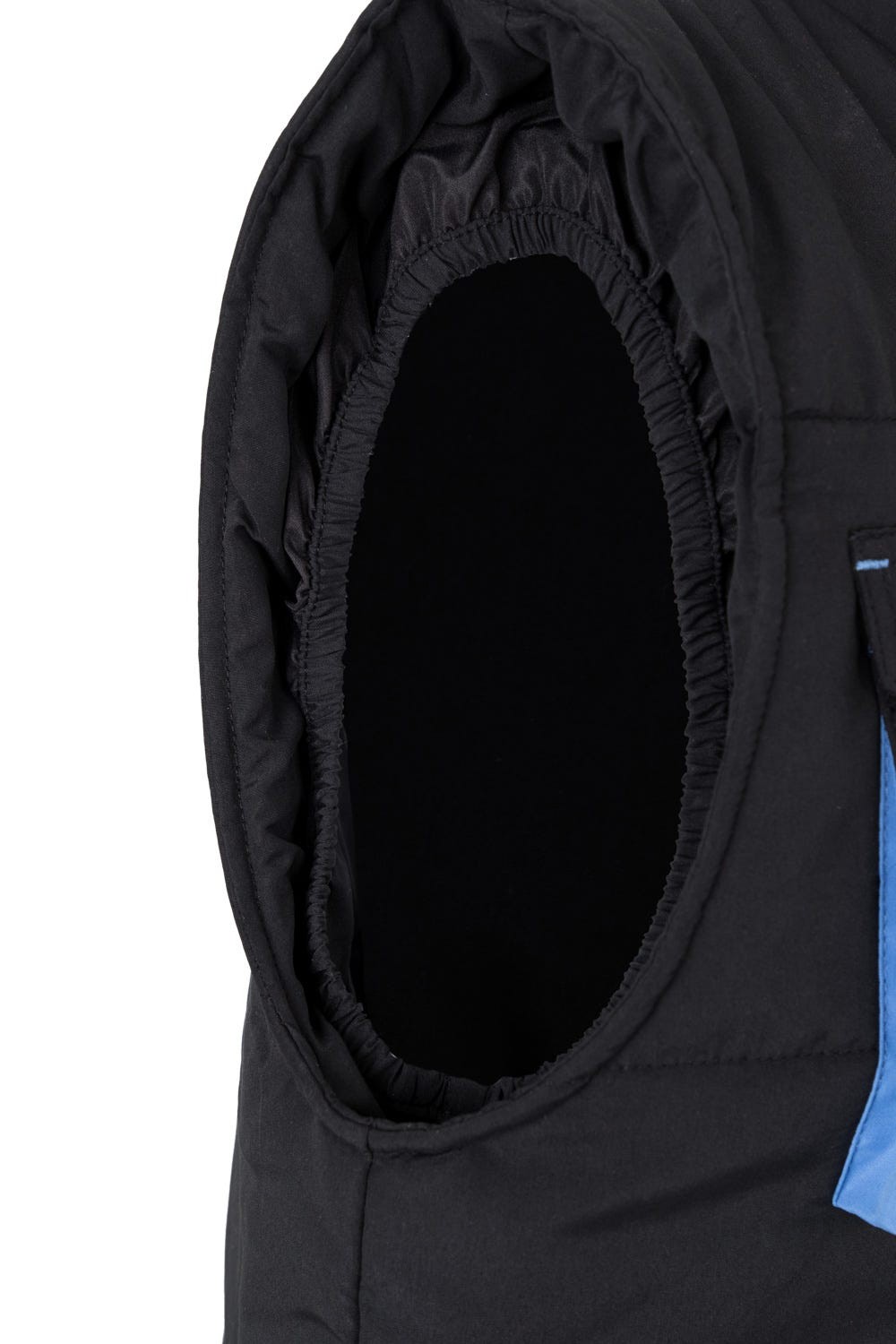 205902.CHALECO ACOLCHADO BICOLOR NEGRO/CELESTE 2XL