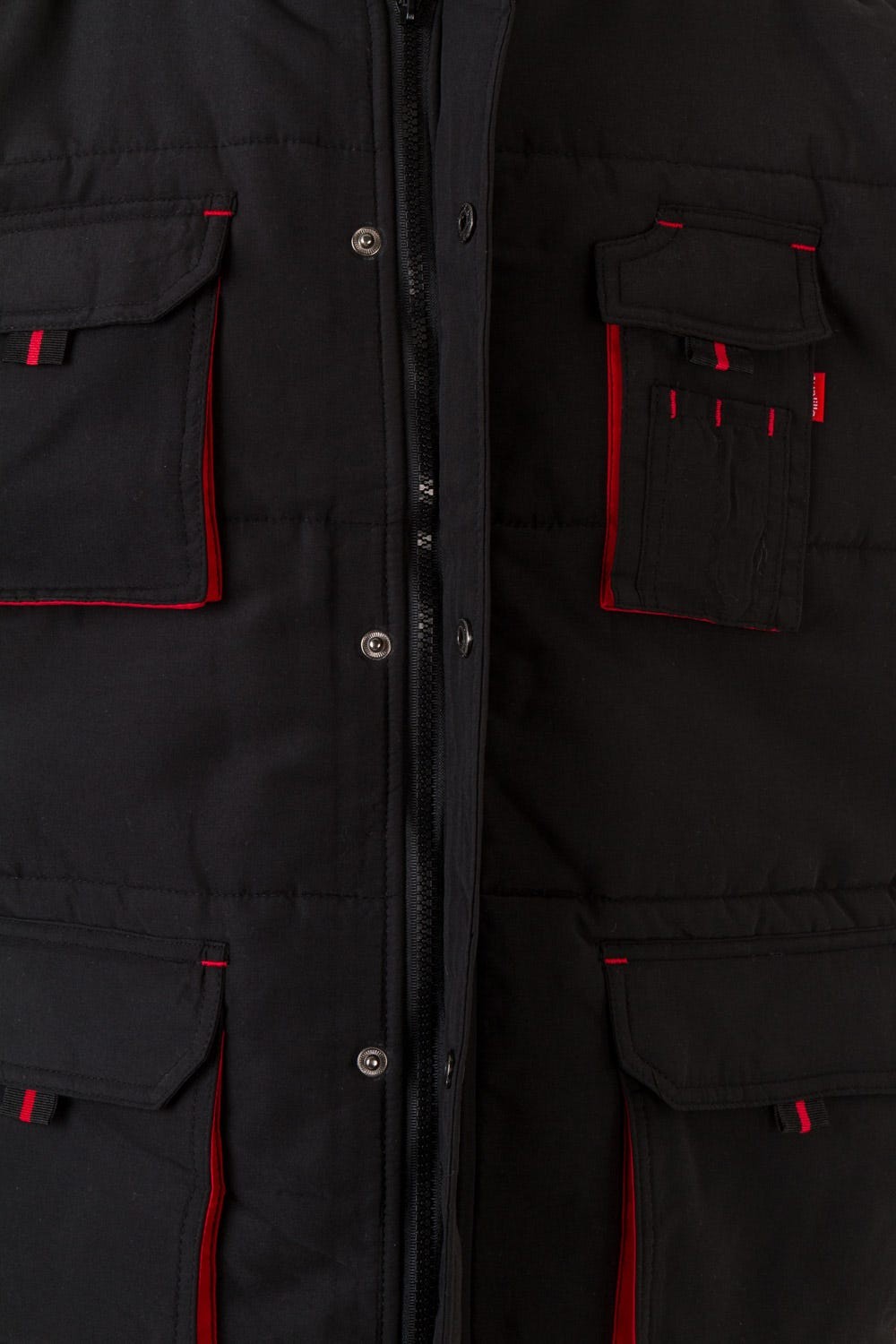 205902.CHALECO ACOLCHADO BICOLOR NEGRO/ROJO 2XL