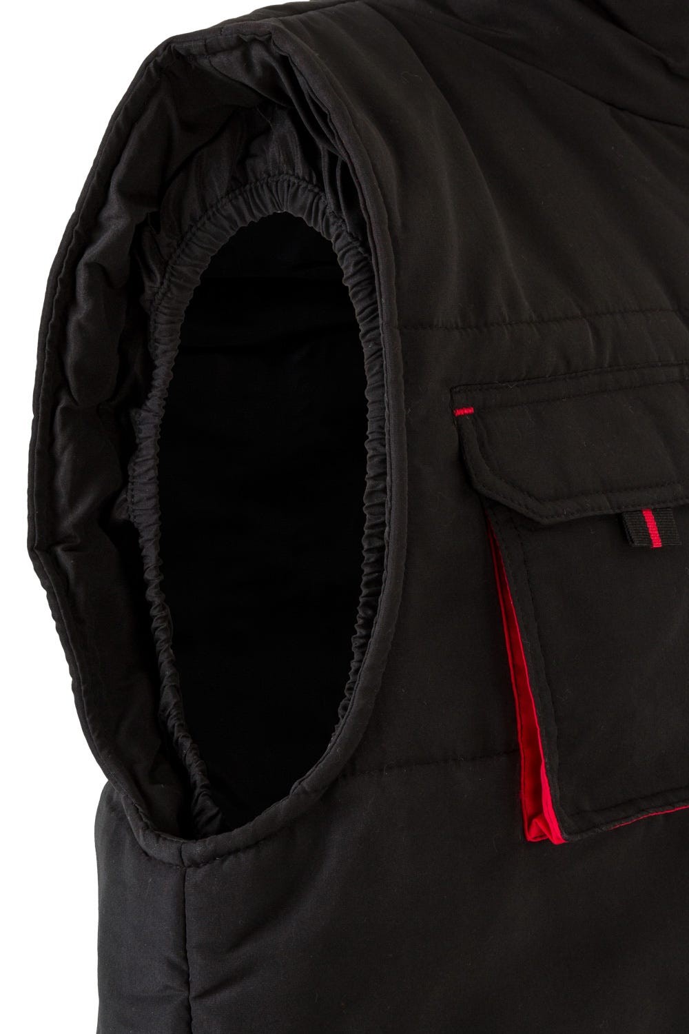 205902.CHALECO ACOLCHADO BICOLOR NEGRO/ROJO 2XL