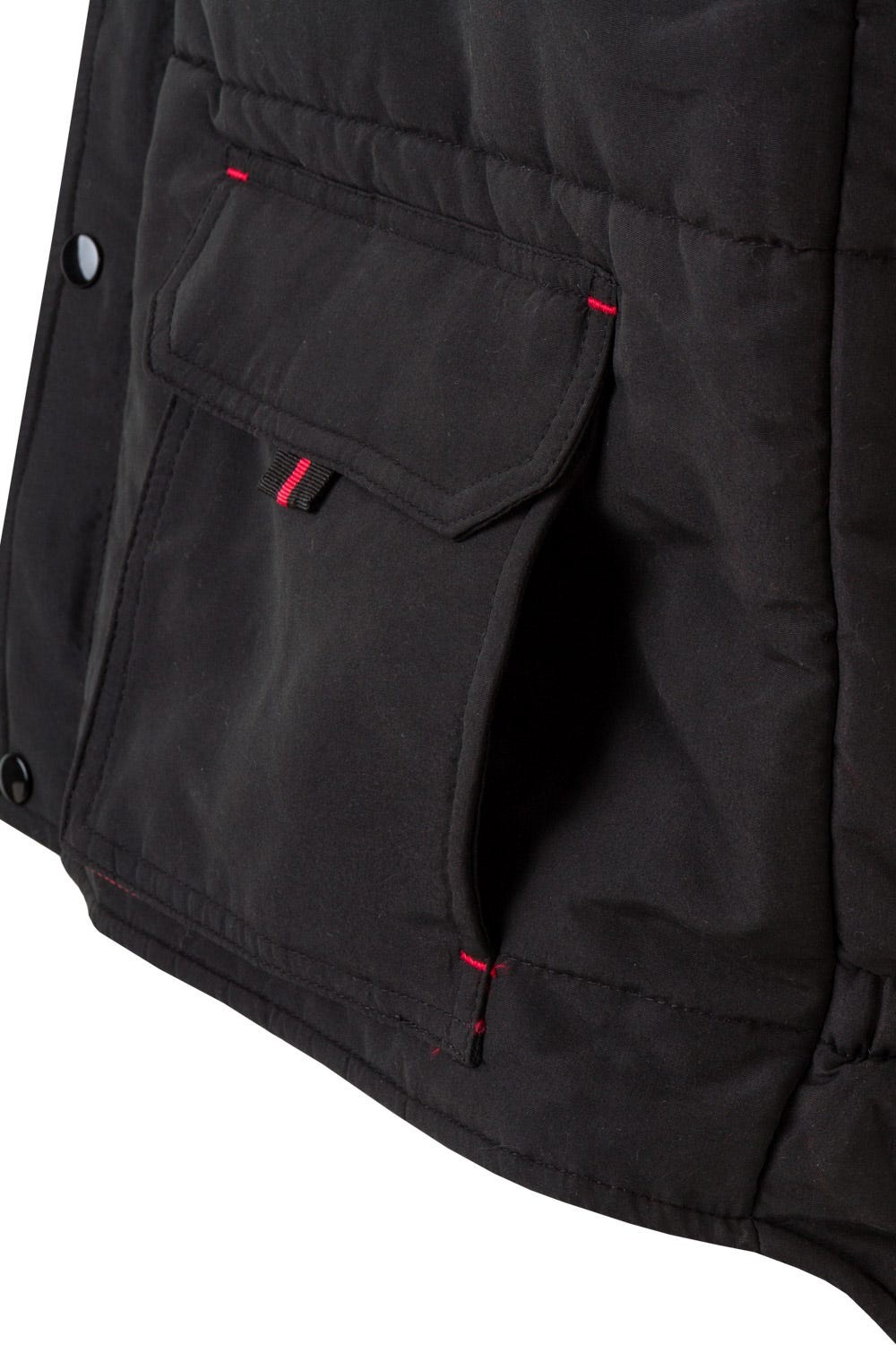 205902.CHALECO ACOLCHADO BICOLOR NEGRO/ROJO 2XL