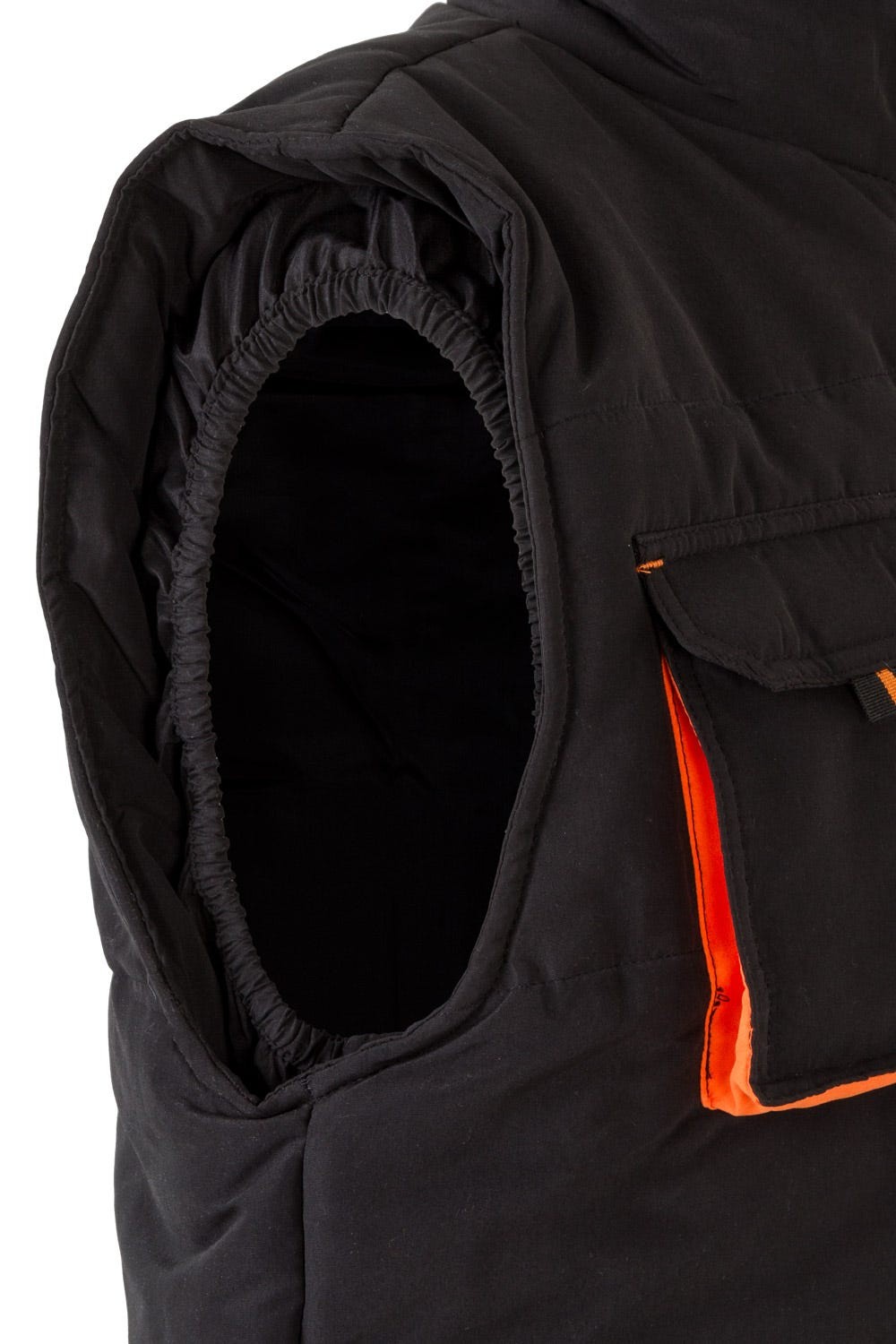 205902.CHALECO ACOLCHADO BICOLOR NEGRO/NARANJA 2XL