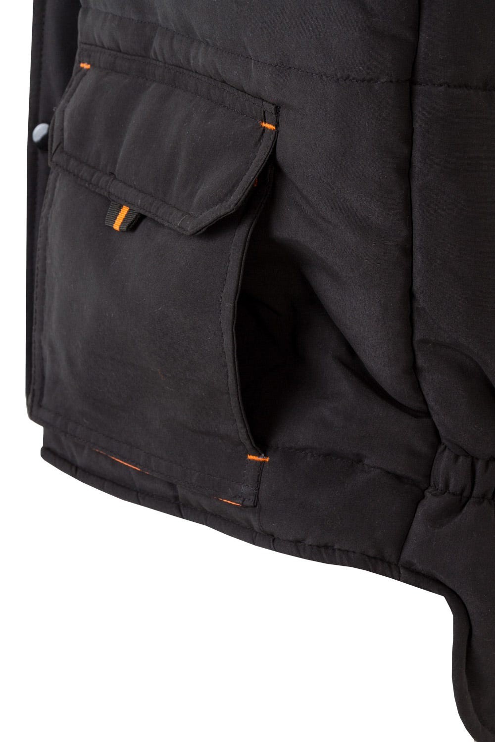 205902.CHALECO ACOLCHADO BICOLOR NEGRO/NARANJA 2XL