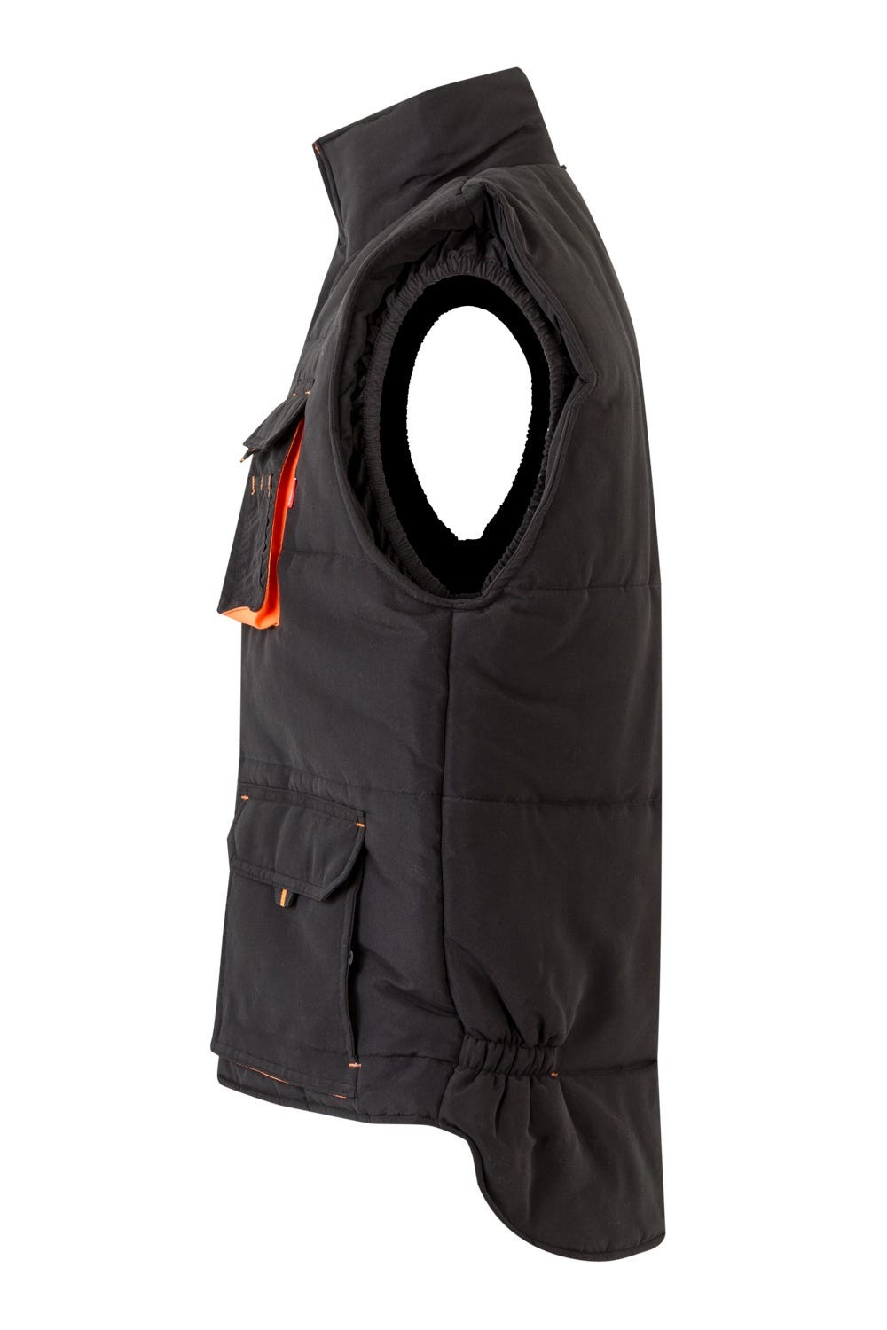 205902.CHALECO ACOLCHADO BICOLOR NEGRO/NARANJA 2XL