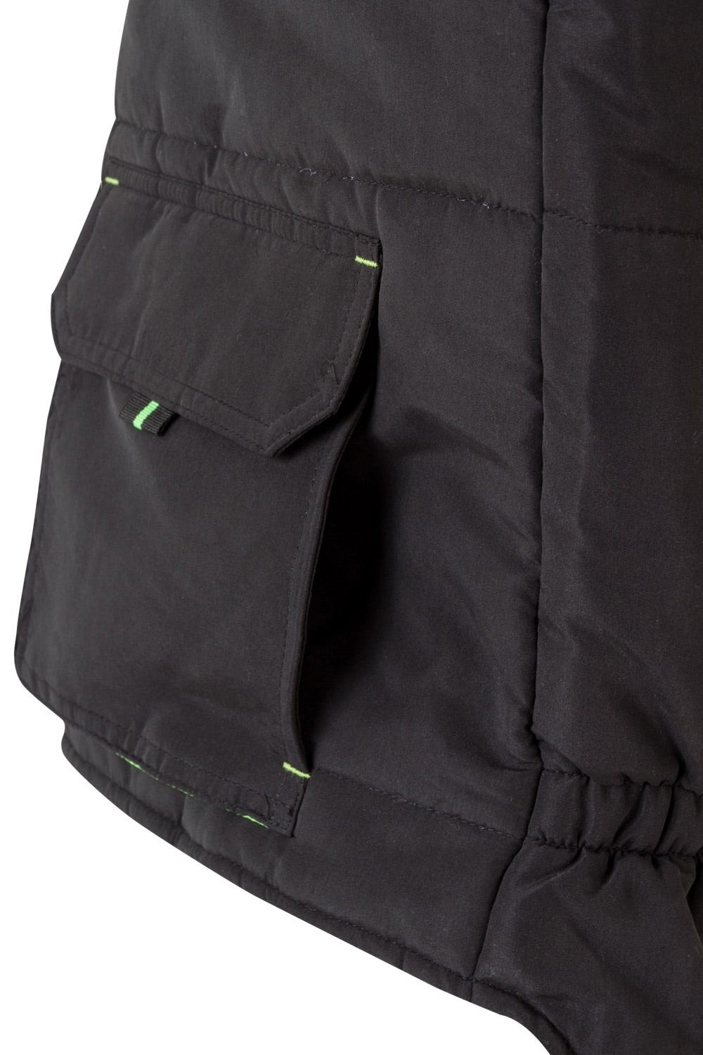 205902.CHALECO ACOLCHADO BICOLOR NEGRO/VERDE LIMA 2XL