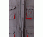 205902.CHALECO ACOLCHADO BICOLOR GRIS/ROJO 2XL