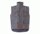 205902.CHALECO ACOLCHADO BICOLOR GRIS/NARANJA 2XL