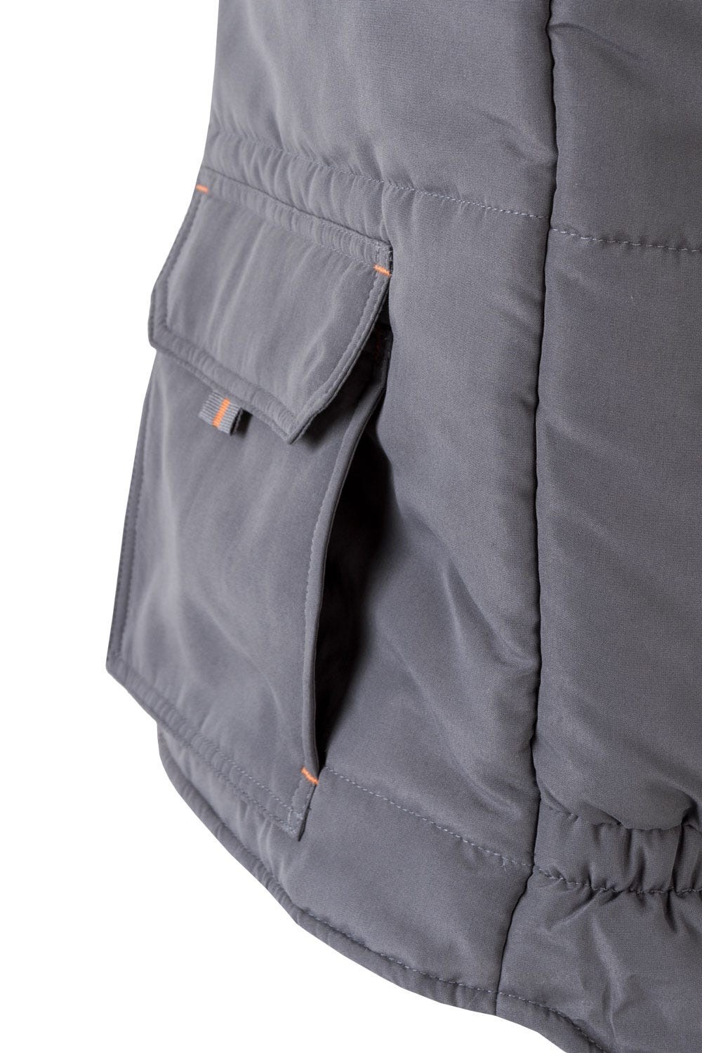 205902.CHALECO ACOLCHADO BICOLOR GRIS/NARANJA 2XL