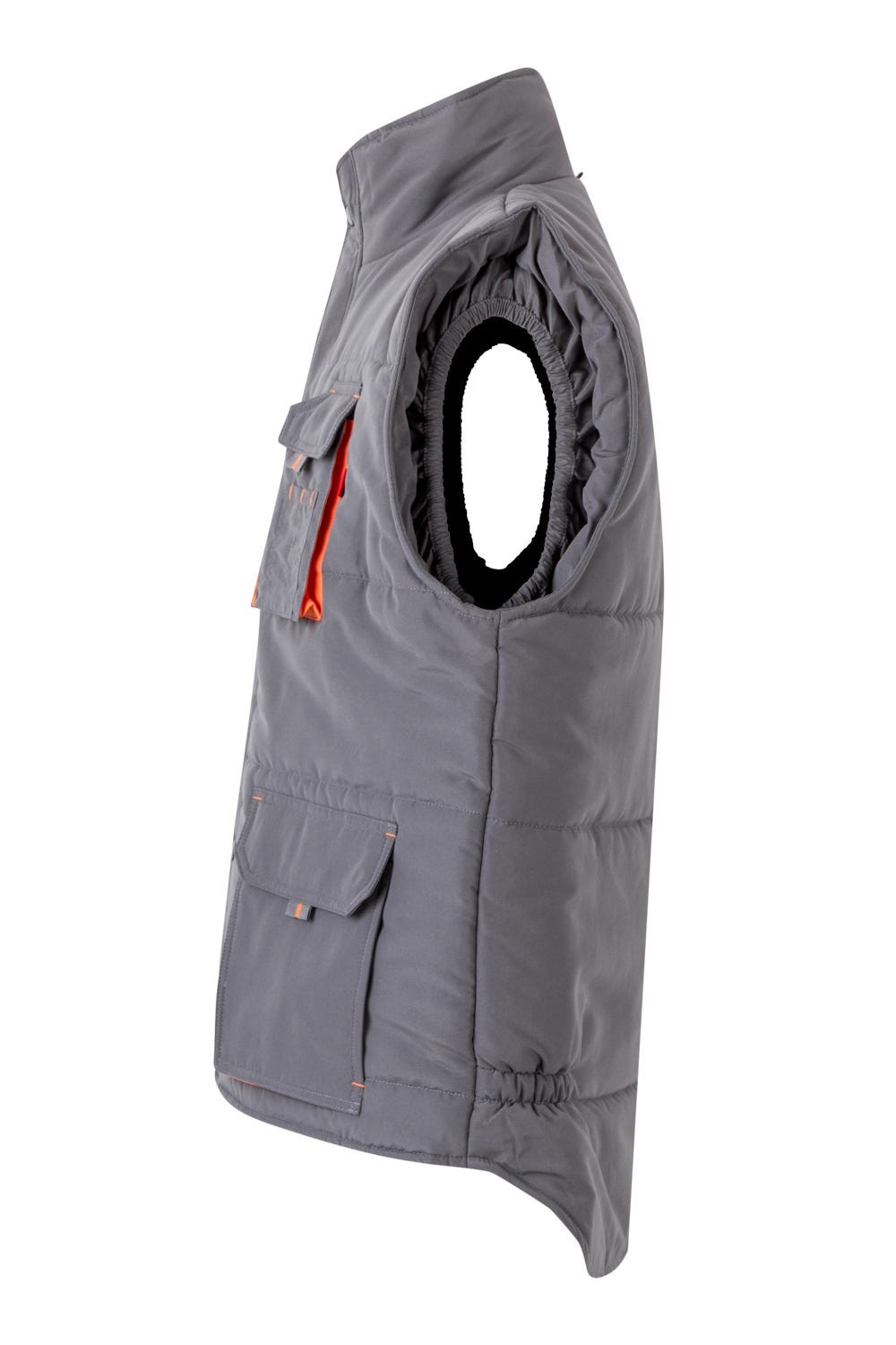 205902.CHALECO ACOLCHADO BICOLOR GRIS/NARANJA 2XL
