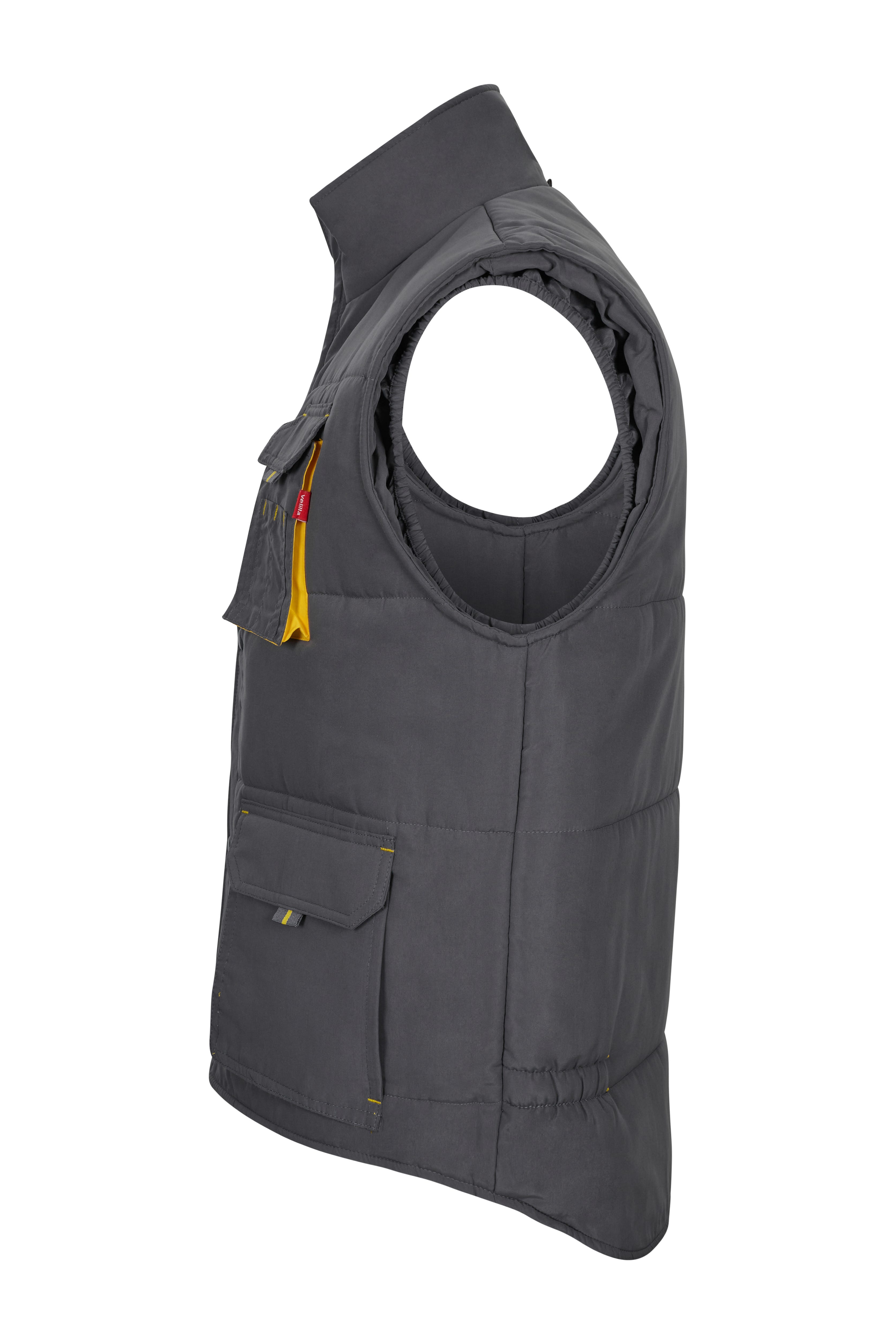 205902.CHALECO ACOLCHADO BICOLOR GRIS/AMARILLO S