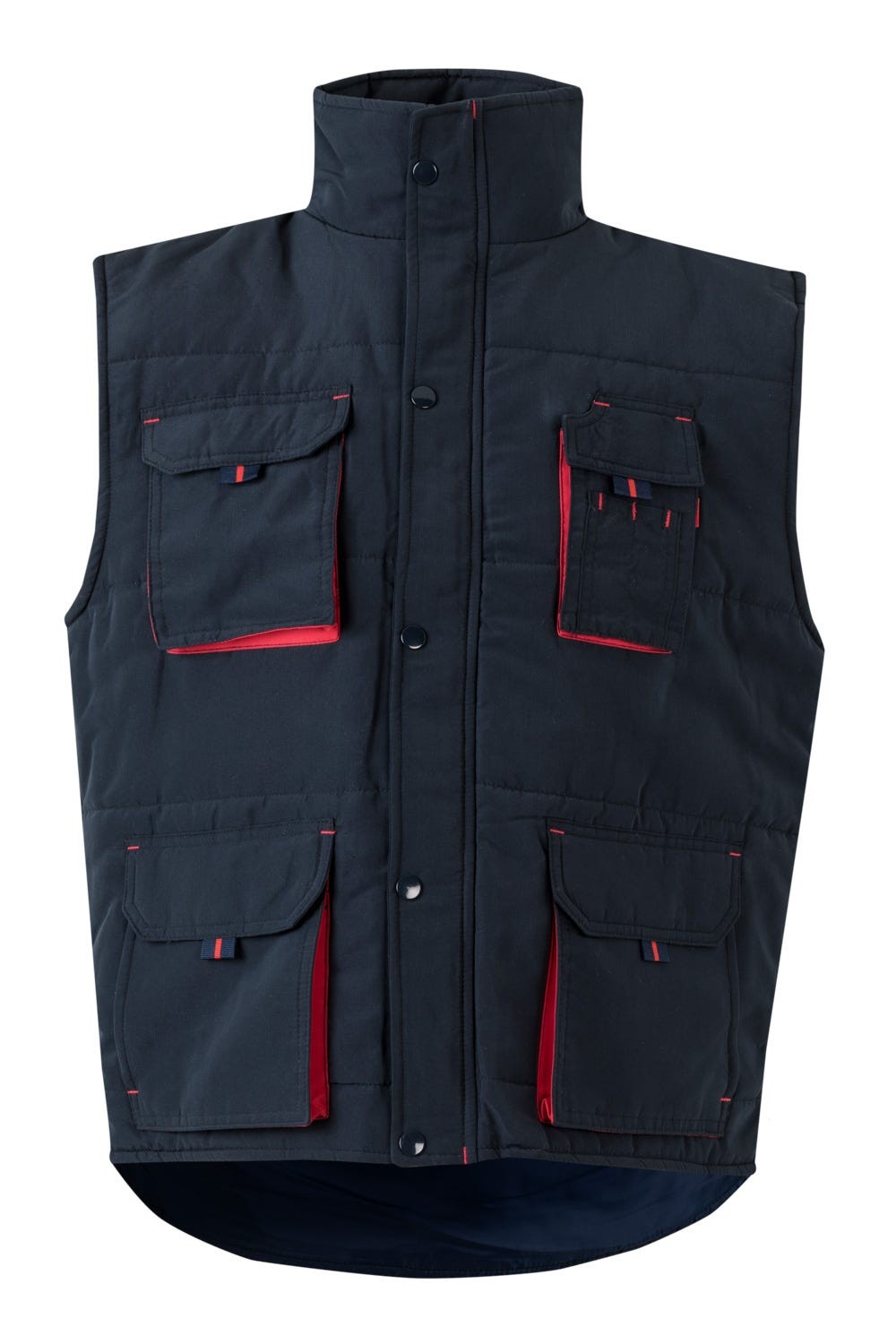 205902.CHALECO ACOLCHADO BICOLOR AZUL NAVY/ROJO 2XL