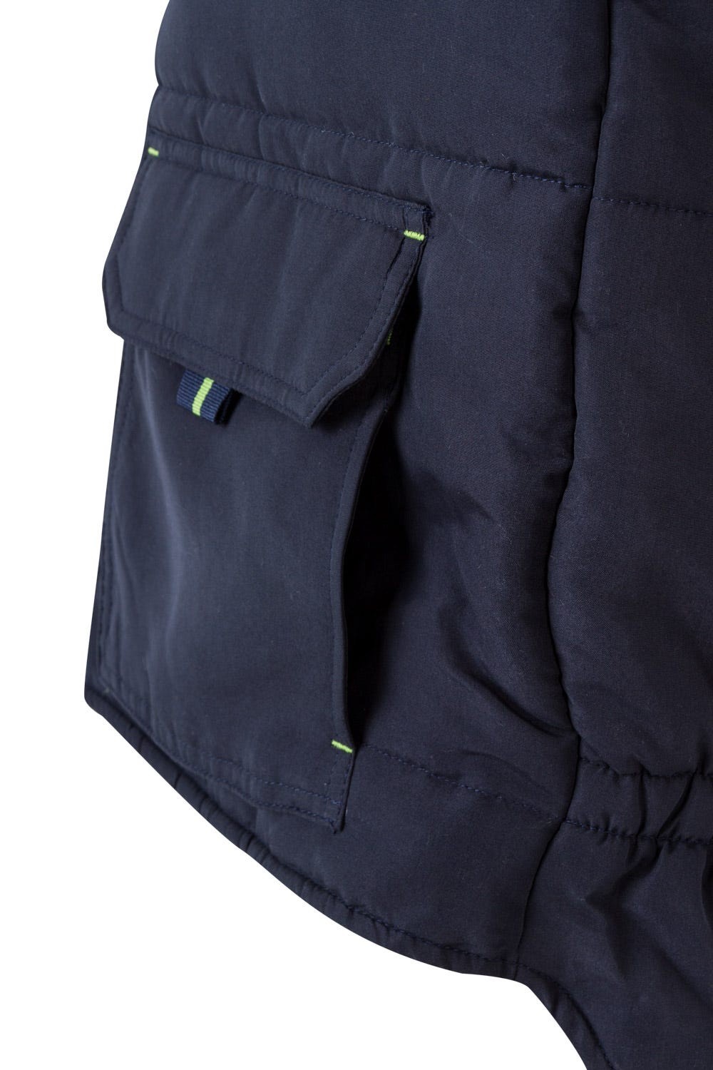 205902.CHALECO ACOLCHADO BICOLOR AZUL NAVY/VERDE LIMA 2XL