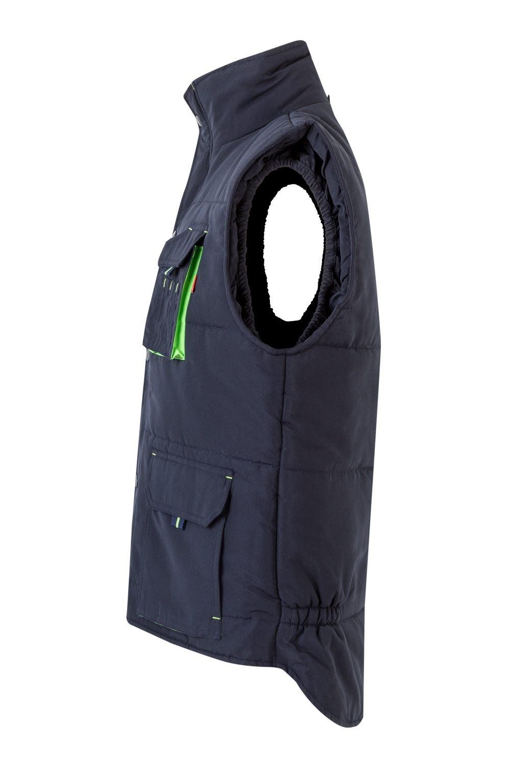 205902.CHALECO ACOLCHADO BICOLOR AZUL NAVY/VERDE LIMA 2XL