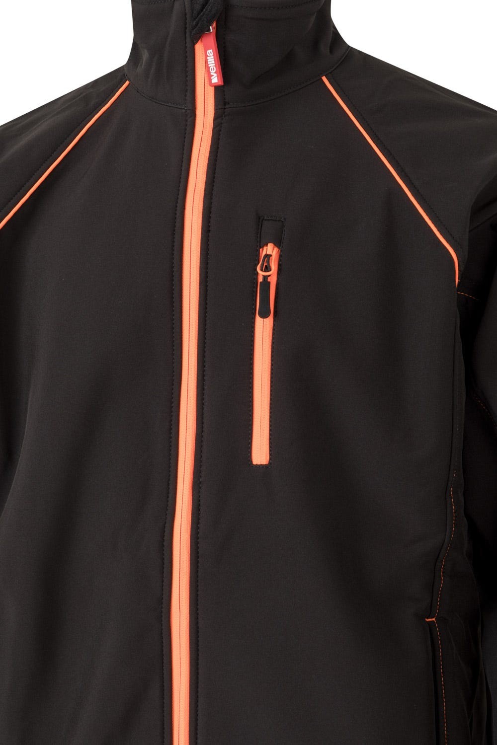 206001.SOFT SHELL BICOLOR NEGRO/NARANJA FLÚOR 2XL