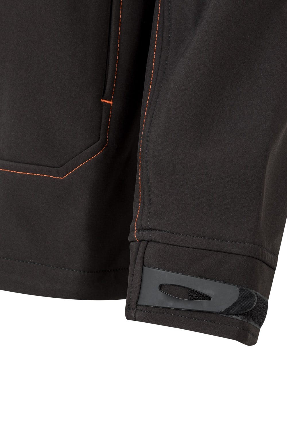 206001.SOFT SHELL BICOLOR NEGRO/NARANJA FLÚOR 2XL