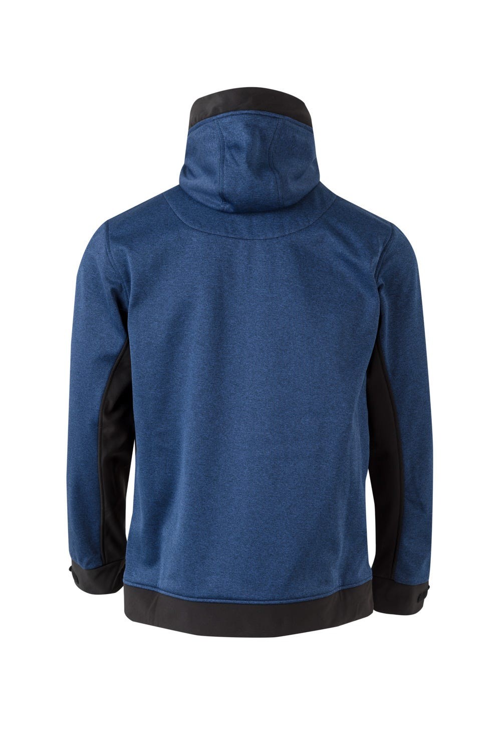 206007.SOFT SHELL BICOLOR CAPUCHA AZUL JASPEADO/NEGRO 2XL