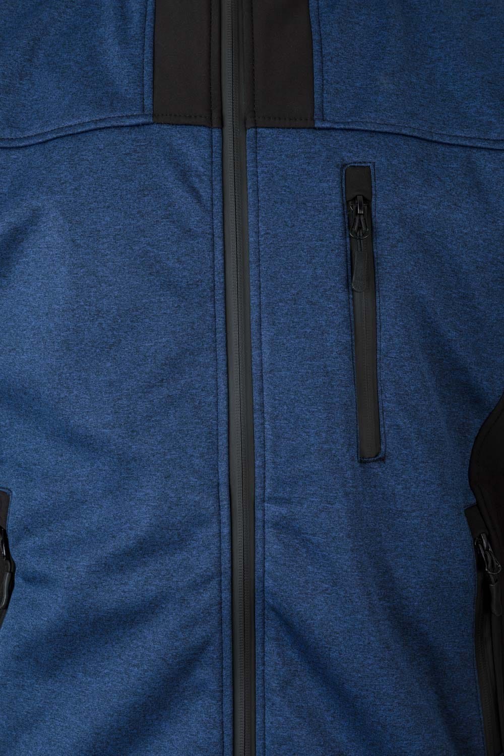 206007.SOFT SHELL BICOLOR CAPUCHA AZUL JASPEADO/NEGRO 2XL