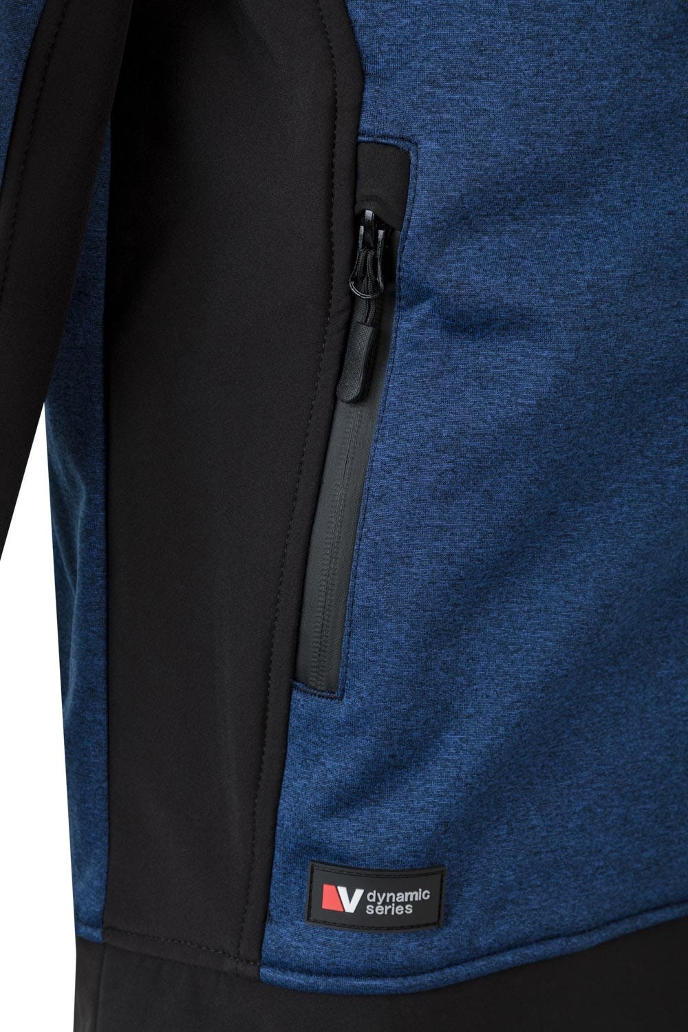 206007.SOFT SHELL BICOLOR CAPUCHA AZUL JASPEADO/NEGRO 2XL