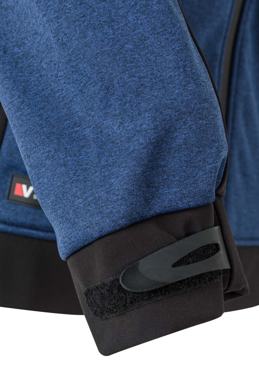 206007.SOFT SHELL BICOLOR CAPUCHA AZUL JASPEADO/NEGRO 2XL