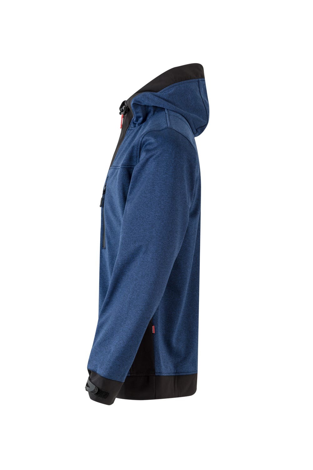 206007.SOFT SHELL BICOLOR CAPUCHA AZUL JASPEADO/NEGRO 2XL