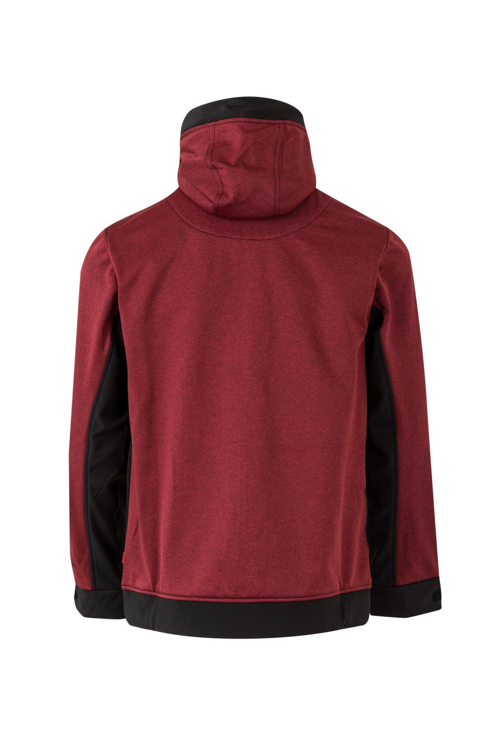 206007.SOFT SHELL BICOLOR CAPUCHA GRANATE JASPEADO/NEGRO 2XL