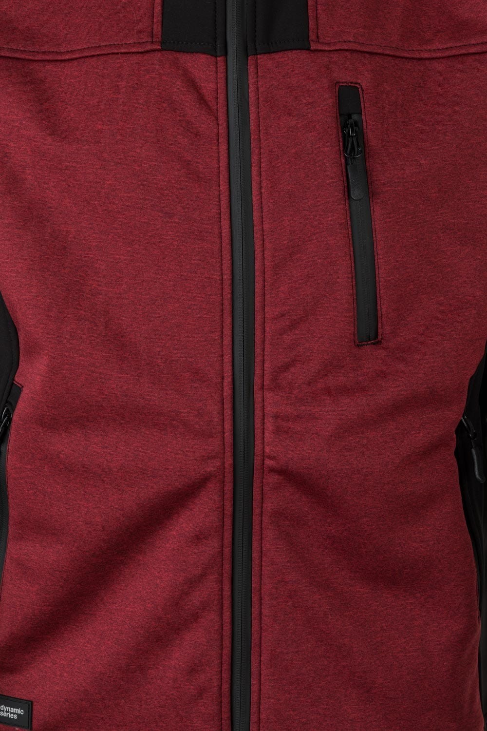 206007.SOFT SHELL BICOLOR CAPUCHA GRANATE JASPEADO/NEGRO 2XL