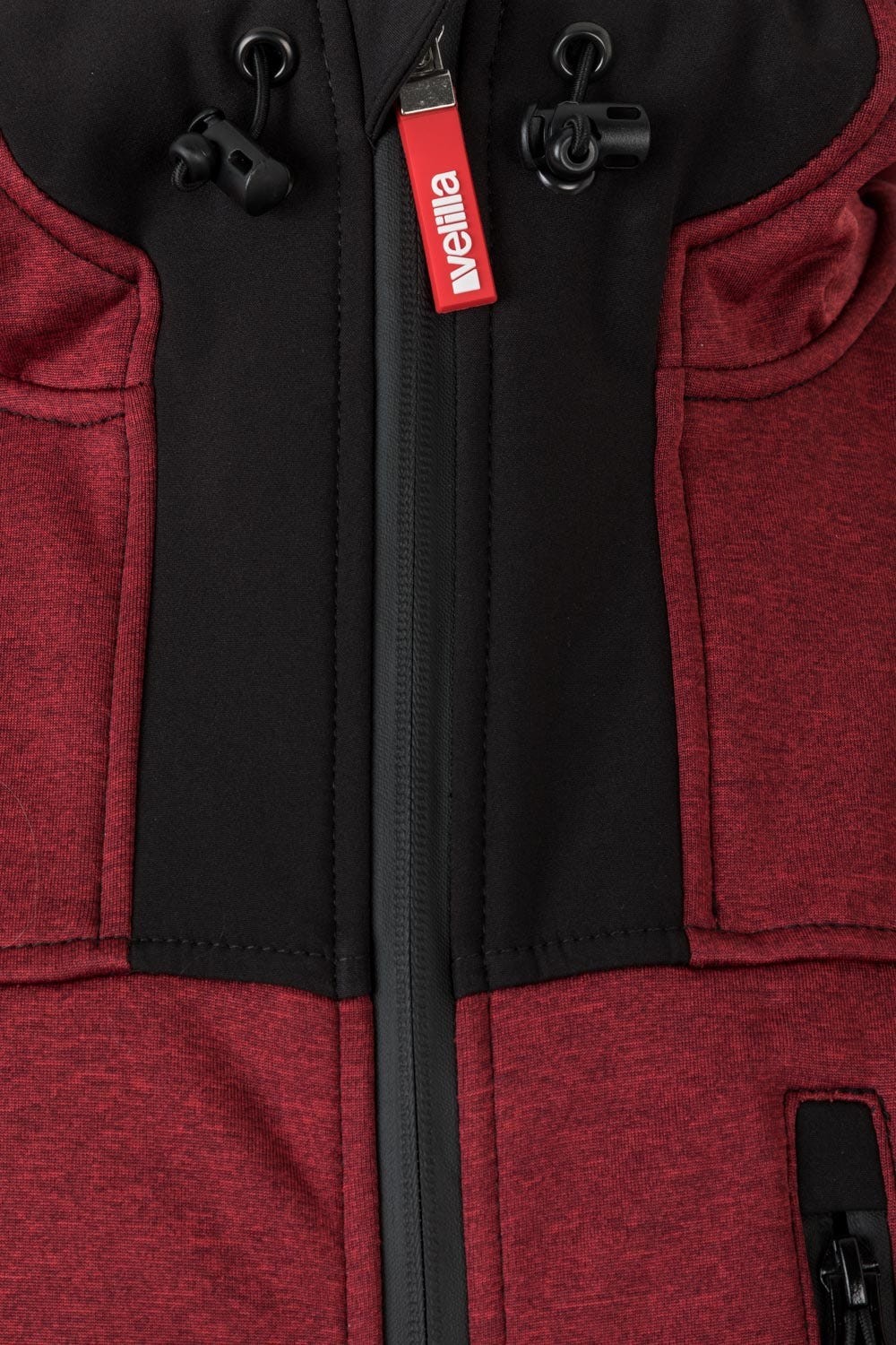 206007.SOFT SHELL BICOLOR CAPUCHA GRANATE JASPEADO/NEGRO 2XL