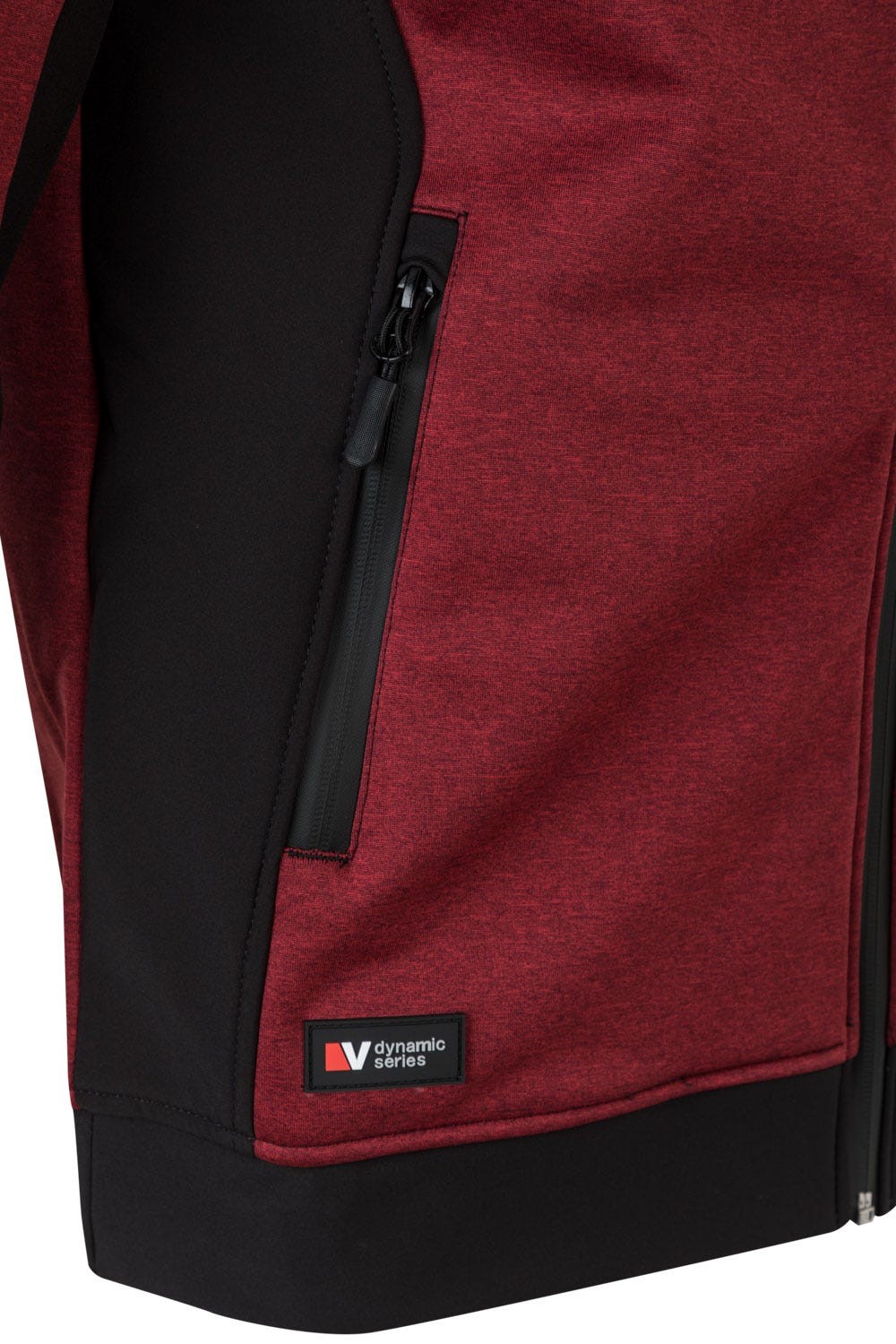 206007.SOFT SHELL BICOLOR CAPUCHA GRANATE JASPEADO/NEGRO 2XL