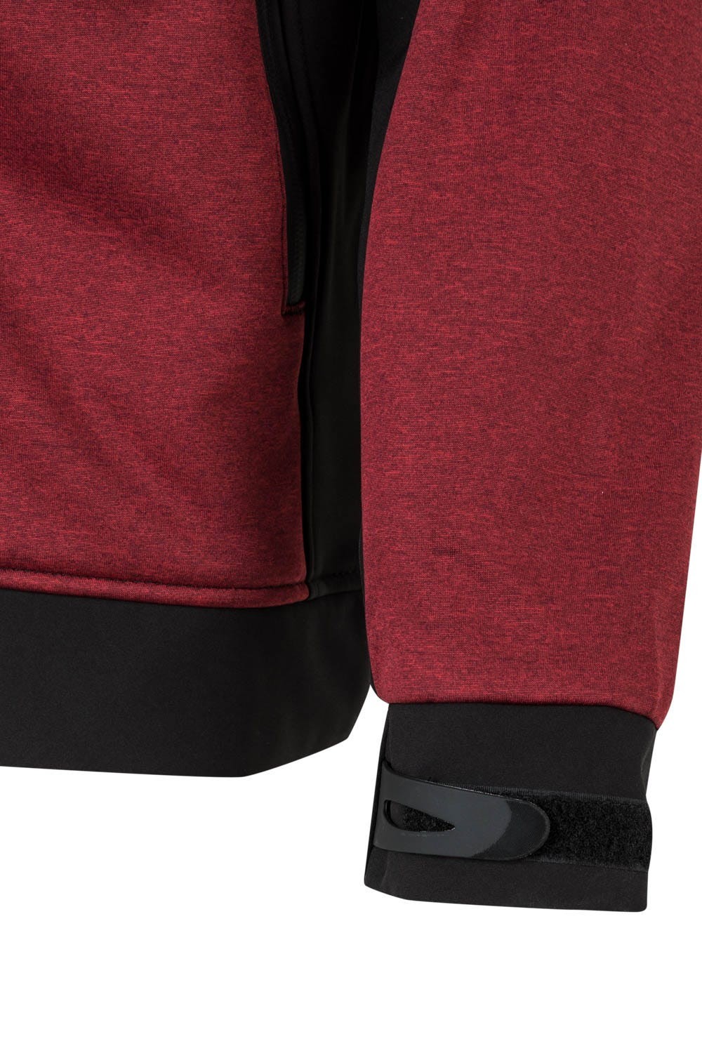 206007.SOFT SHELL BICOLOR CAPUCHA GRANATE JASPEADO/NEGRO 2XL