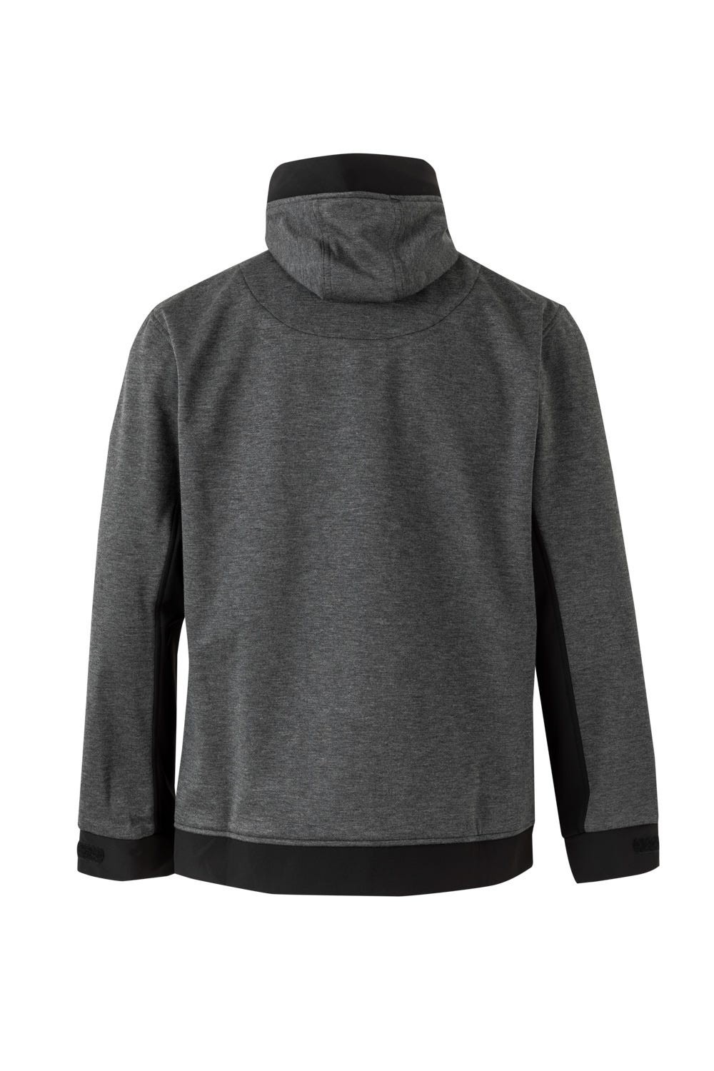 206007.SOFT SHELL BICOLOR CAPUCHA GRIS OSCURO JASPEADO/NEGRO 2XL