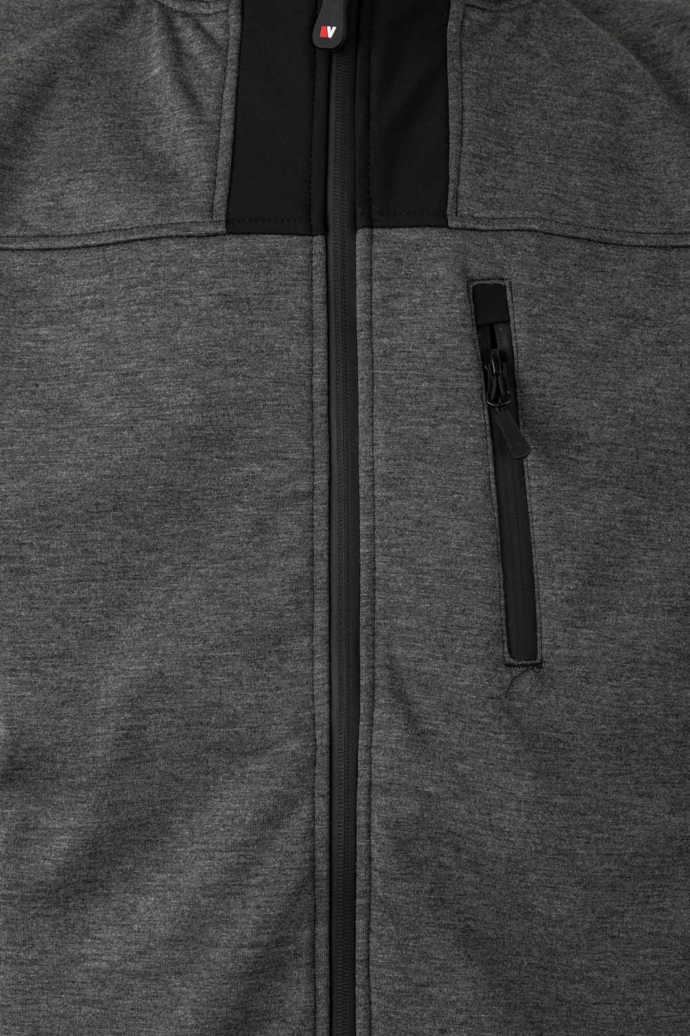 206007.SOFT SHELL BICOLOR CAPUCHA GRIS OSCURO JASPEADO/NEGRO 2XL