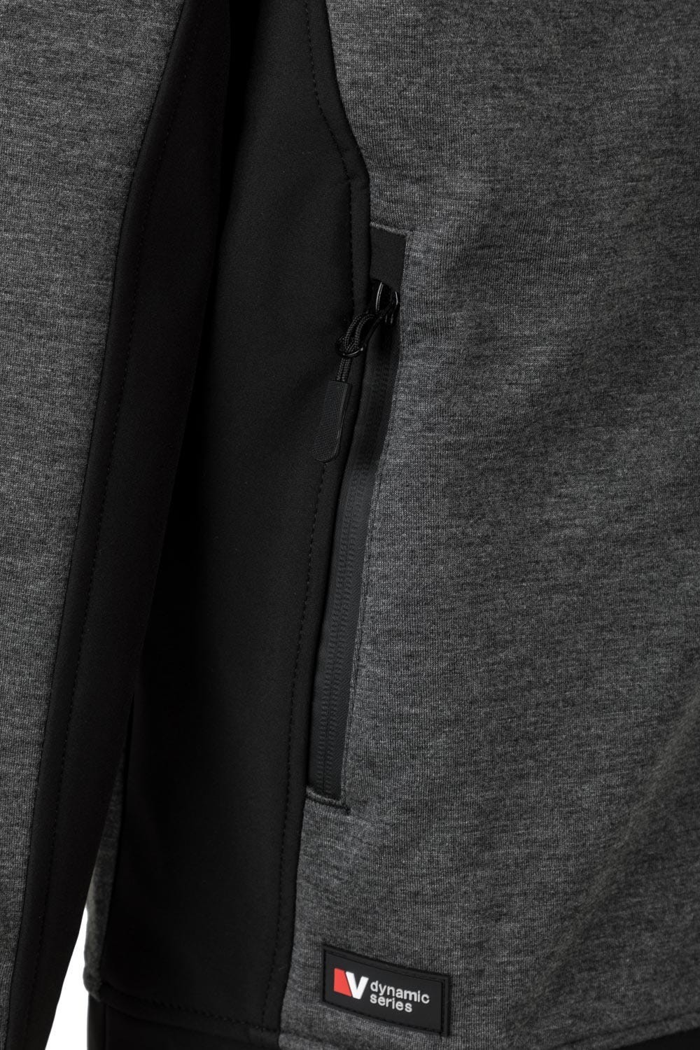 206007.SOFT SHELL BICOLOR CAPUCHA GRIS OSCURO JASPEADO/NEGRO 2XL