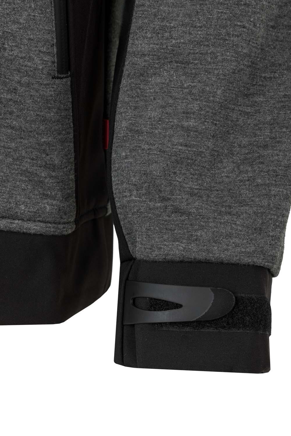 206007.SOFT SHELL BICOLOR CAPUCHA GRIS OSCURO JASPEADO/NEGRO 2XL