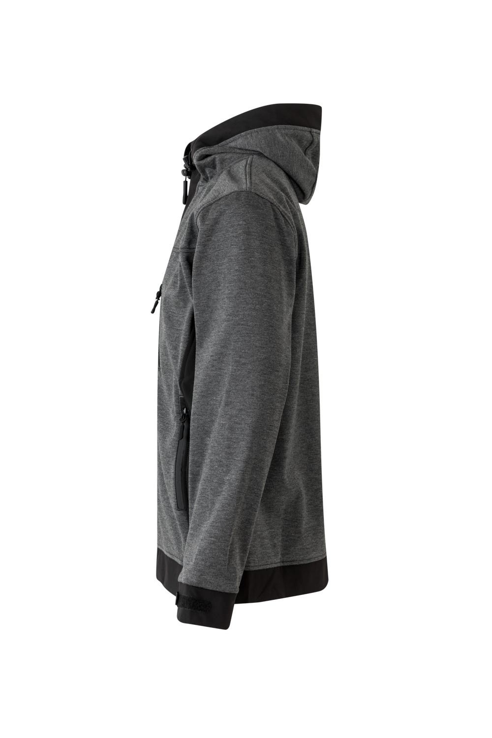 206007.SOFT SHELL BICOLOR CAPUCHA GRIS OSCURO JASPEADO/NEGRO 2XL