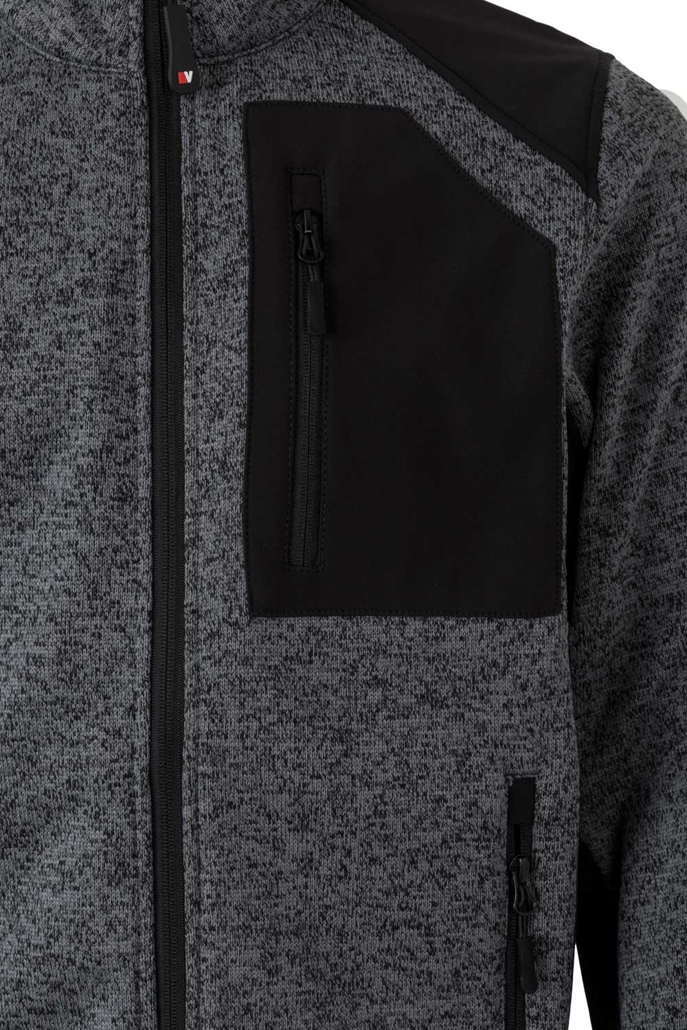 206008.CHAQUETA PUNTO AFELPADO GRIS/NEGRO 2XL