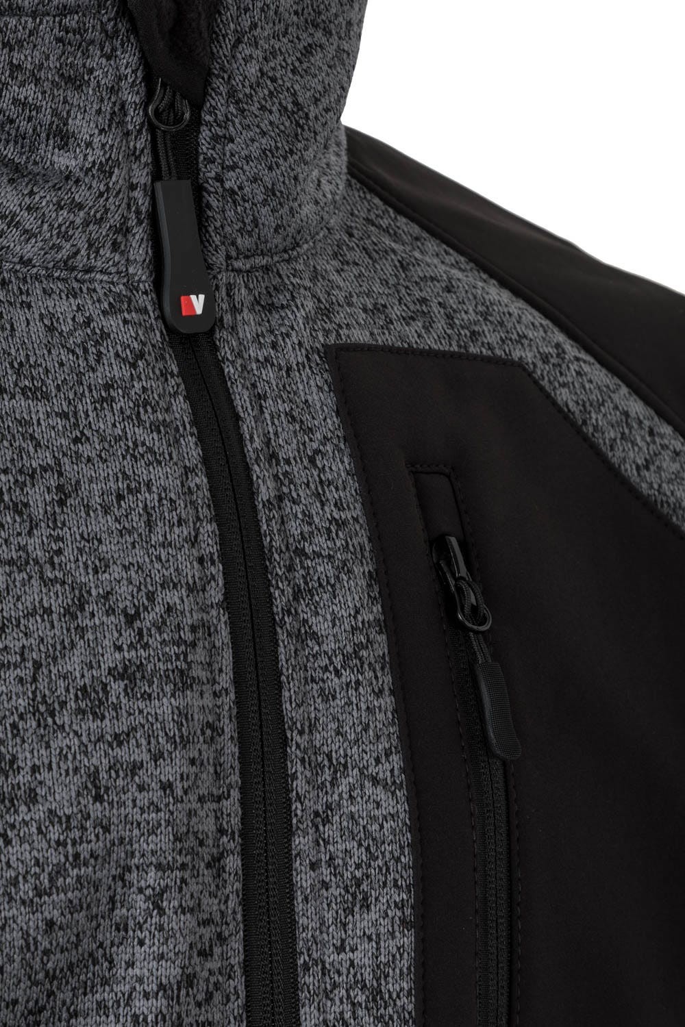 206008.CHAQUETA PUNTO AFELPADO GRIS/NEGRO 2XL