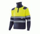 301001.JERSEY BICOLOR CREMALLERA AV AZUL MARINO/AMARILLO FLÚOR 2XL