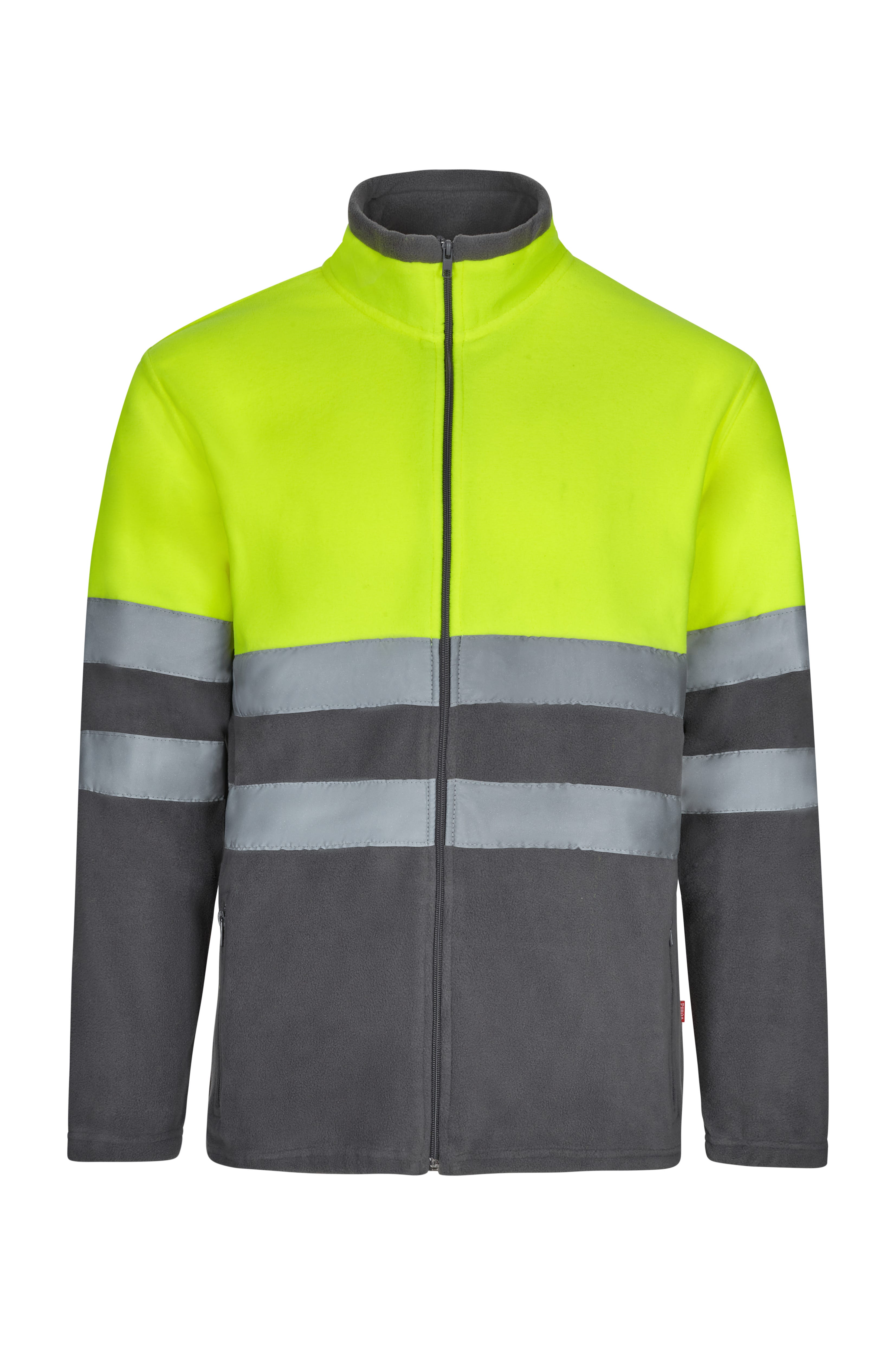 301503.CHAQUETA POLAR BICOLOR AV GRIS/AMARILLO FLÚOR S