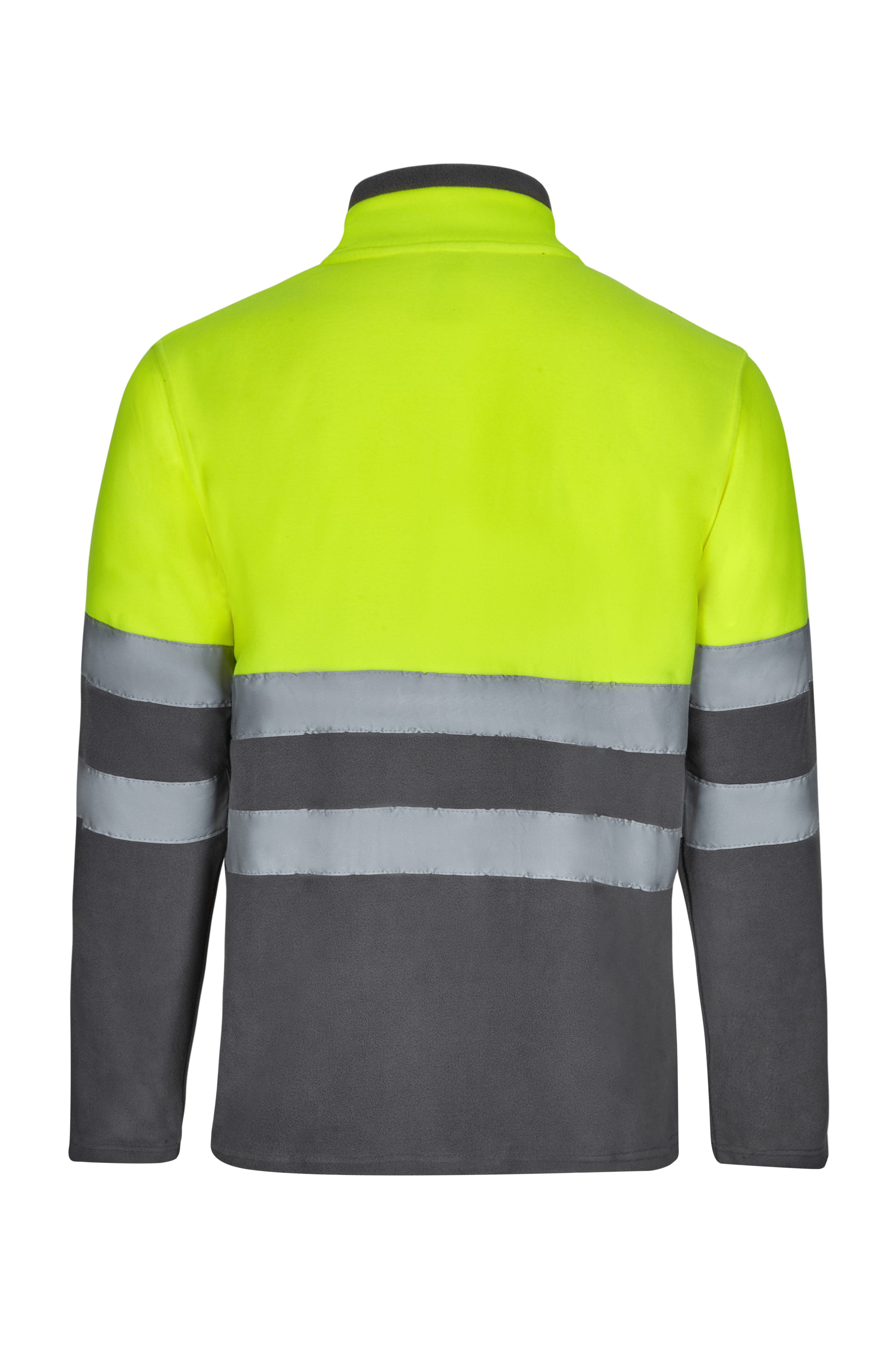 301503.CHAQUETA POLAR BICOLOR AV GRIS/AMARILLO FLÚOR S