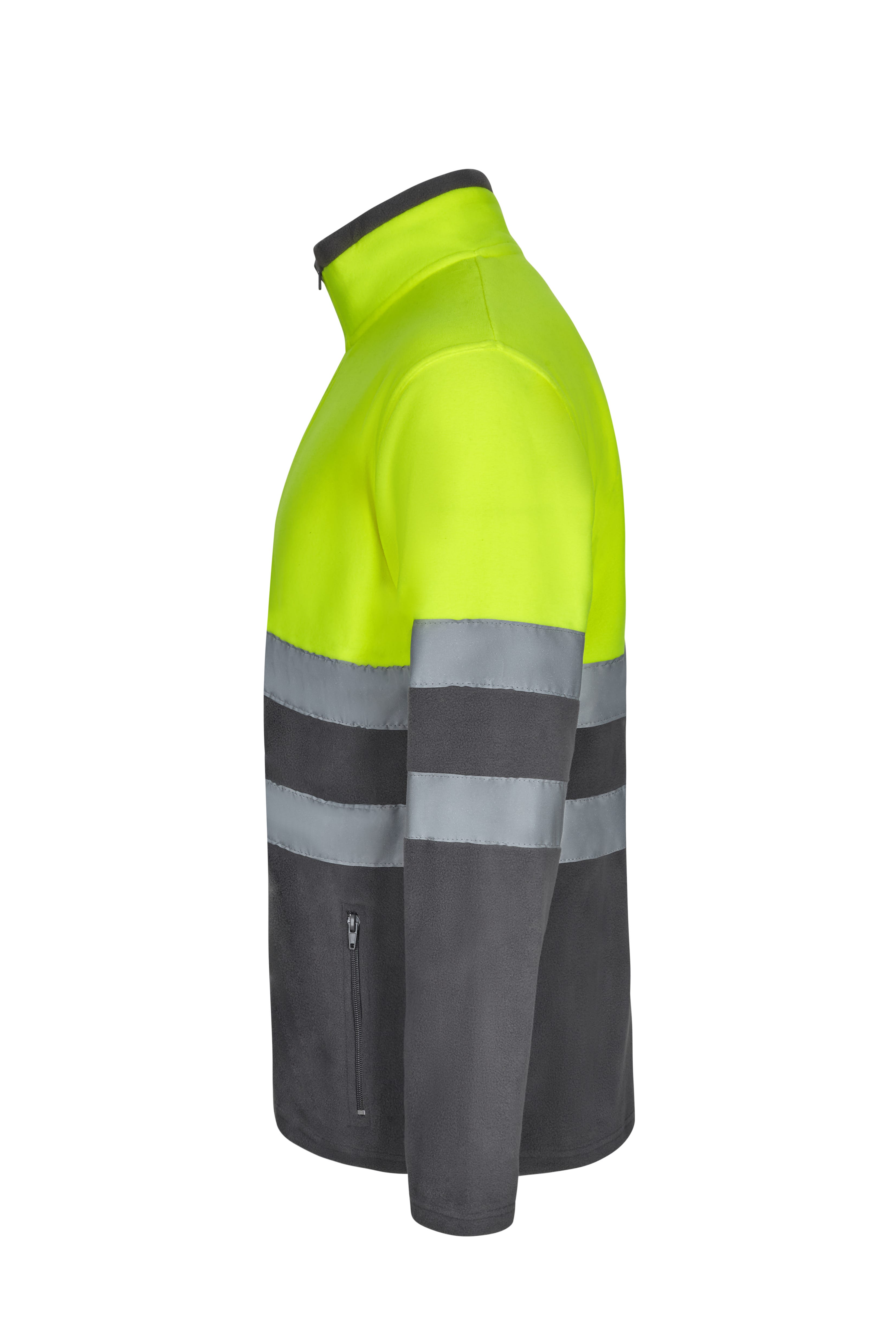 301503.CHAQUETA POLAR BICOLOR AV GRIS/AMARILLO FLÚOR S