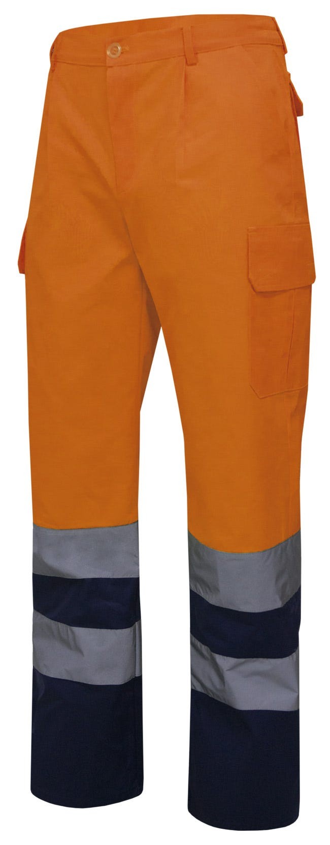 303001.PANTALÓN BICOLOR AV AZUL MARINO/NARANJA FLÚOR 2XL