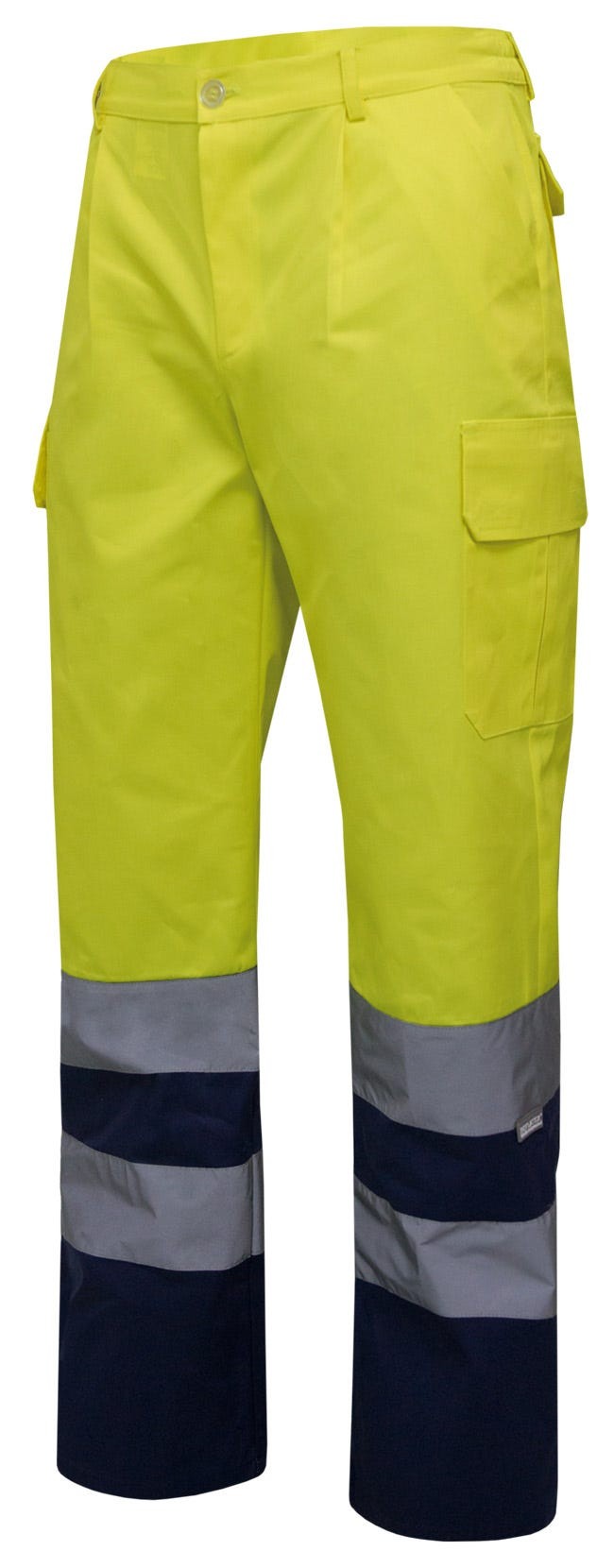 303001.PANTALÓN BICOLOR AV AZUL MARINO/AMARILLO FLÚOR 2XL