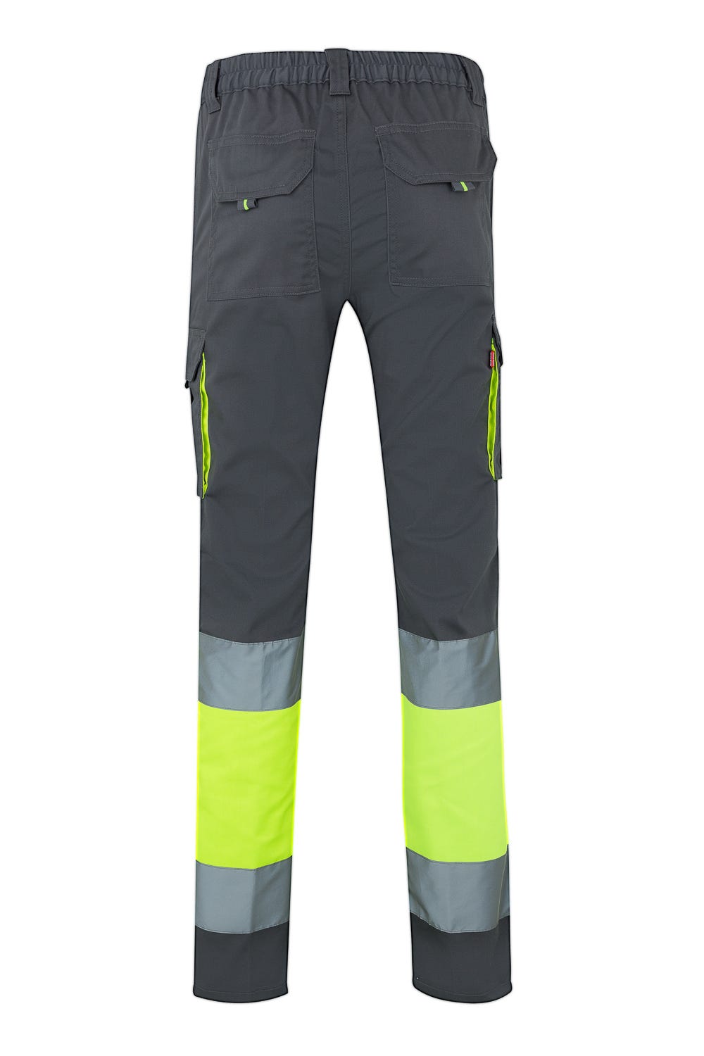 303002S.PANTALÓN STRETCH BICOLOR AV GRIS/AMARILLO FLÚOR 2XL
