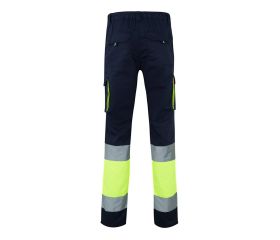 303002S.PANTALÓN STRETCH BICOLOR AV AZUL NAVY/AMARILLO FLÚOR 2XL