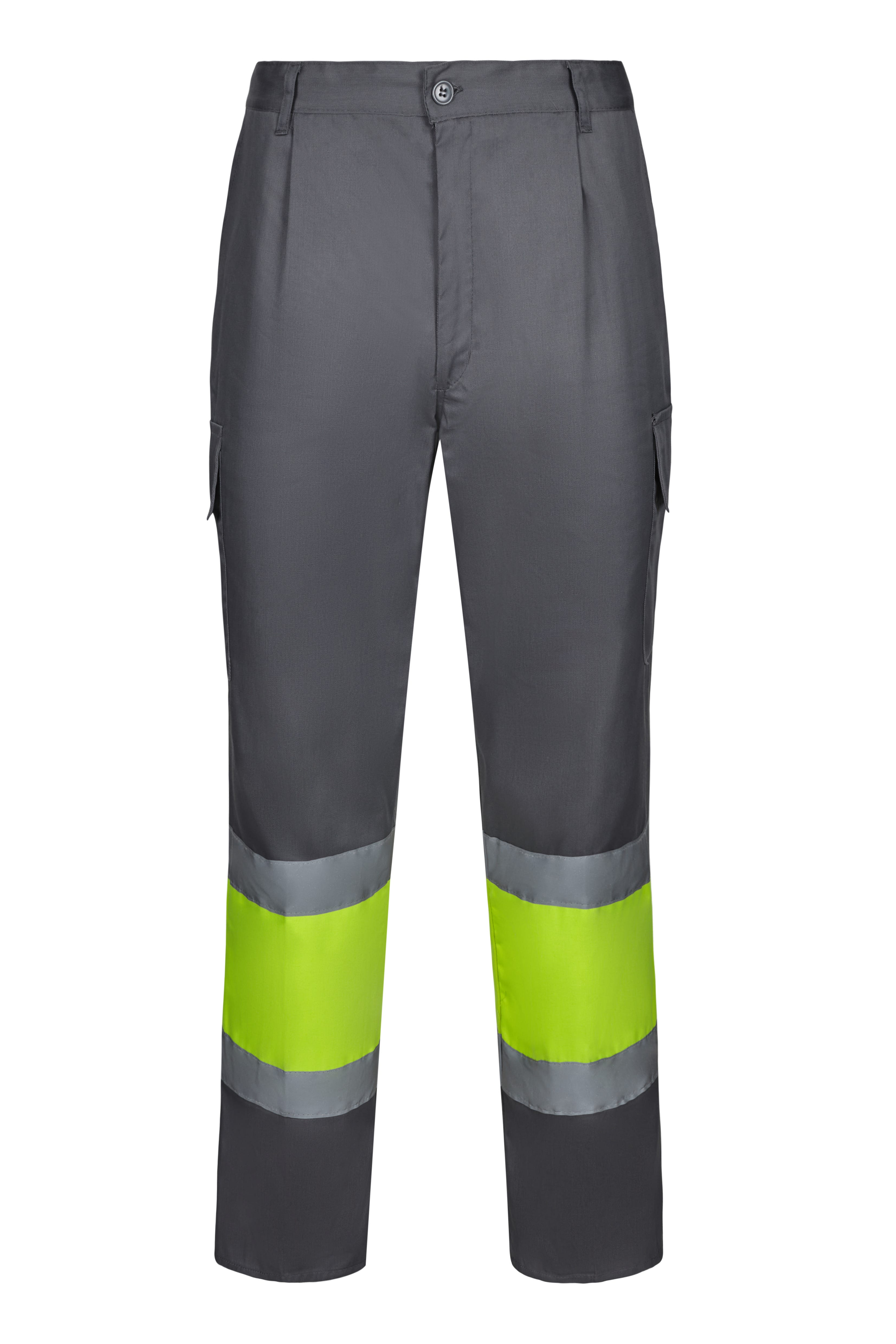 303003.PANTALÓN BICOLOR AV GRIS/AMARILLO FLÚOR S