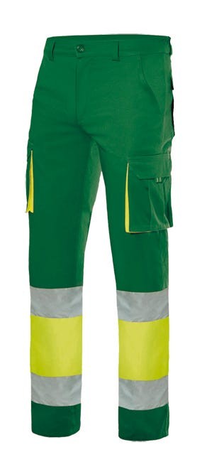 303007.PANTALÓN 100% ALGODÓN AV VERDE/AMARILLO FLÚOR 2XL